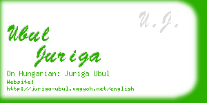 ubul juriga business card